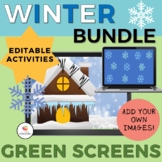 GREEN SCREEN Winter Bundle/NO PRINT Distance Learning