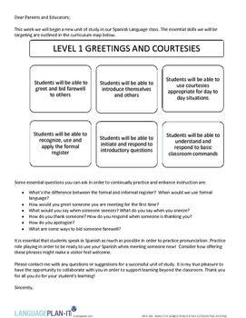 Preview of GREETINGS AND COURTESIES UNIT COMMUNICATION (SPANISH)