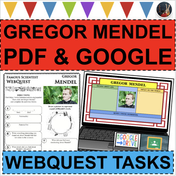 Preview of GREGOR MENDEL Science WebQuest Scientist Research Biography (PDF & DIGITAL)