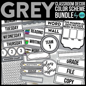 Preview of Grey Theme Classroom Decor