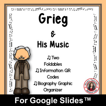 Preview of Music Composer Worksheets - GRIEG for use with Google Classroom™