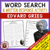 GRIEG Music Word Search and Biography Research Activity Wo