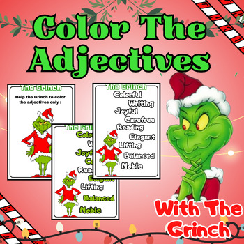 GRINCH CHRISTMAS I Find The Adjectives Coloring Pages {Holiday ...
