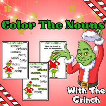 GRINCH CHRISTMAS NOUNS Coloring Pages {Holiday} I Find The Nouns / NO PREP