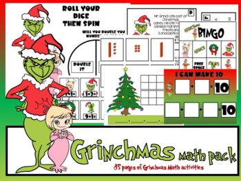 Preview of GRINCHMAS Math Pack
