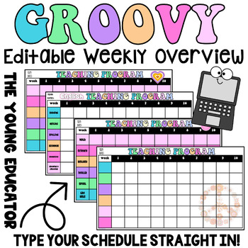 Preview of GROOVY EDITABLE TERM X 10 WEEKLY PLANNING OVERVIEW