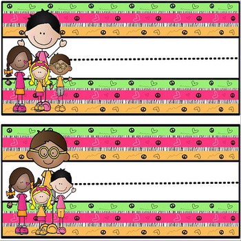 Desk Plates l Name Tags: Multicultural Kids by Oink4PIGTALES | TpT