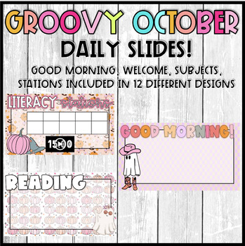 Preview of GROOVY OCTOBER Daily Slides! 12 DESIGNS!!