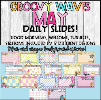 Preview of GROOVY WAVES MAY Daily Slides! 17 DESIGNS!!