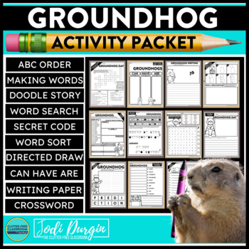 Preview of GROUNDHOG DAY ACTIVITY PACKET word search early finisher activities writing
