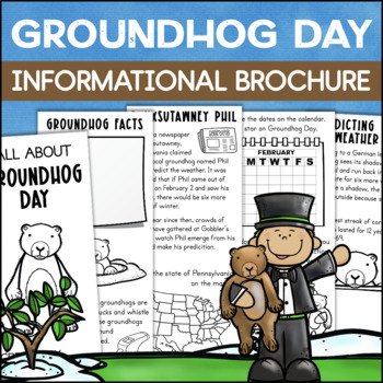 Preview of GROUNDHOG DAY Activity Informational Brochure Punxsutawney Phil Print + Digital