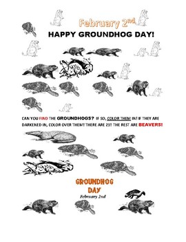 Preview of GROUNDHOG DAY COLOR ACTIVITY: CAN YOU FIND THE GROUNDHOGS?