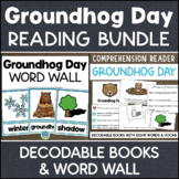GROUNDHOG DAY Reading Bundle Word Wall, Decodable Reader, 