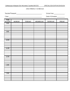 SPED daily/weekly schedule(editable &fillable resource) by Teach and Lead