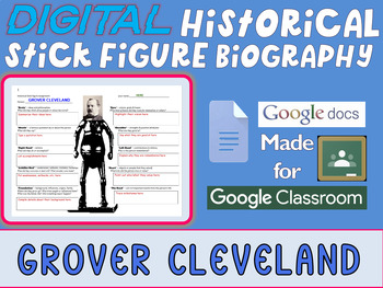 Preview of GROVER CLEVELAND - Digital Historical Stick Figure Mini Bios