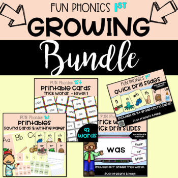 Preview of GROWING BUNDLE **1st GRADE***Fun Phonics!! All you need to teach PHONICS