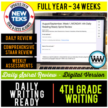 Preview of BUNDLE 4th Grade DIGITAL Daily Language Spiral Review– Distance Learning