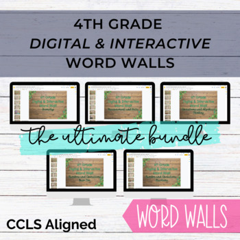 Preview of BUNDLE - 4th Grade Digital and Interactive Word Wall for Google Slides