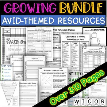 Preview of AVID GROWING BUNDLE college career activity pennant digital printable projects