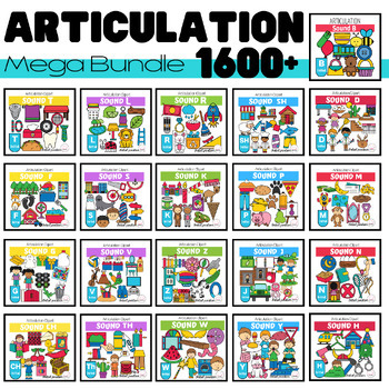 Preview of Articulation Clipart Bundle for Speech Therapy