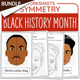 Preview of GROWING BUNDLE Black History Month Math Activity Martin Luther King Symmetry