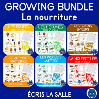 Preview of GROWING BUNDLE: ÉCRIS LA SALLE - LA NOURRITURE - Write the Room - Food (French)