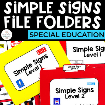 Preview of Simple Signs File Folders for Special Education