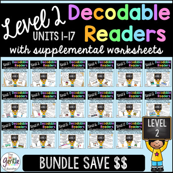 Preview of Decodable Readers Level 2 & Trick Word, Comp., Fluency Practice