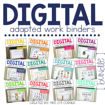 Preview of BUNDLE of Digital Adapted Work Binders | Distance Learning