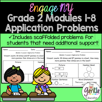 Preview of Engage NY Eureka Math Application Problems 2nd Grade Modules 1-8 Bundle