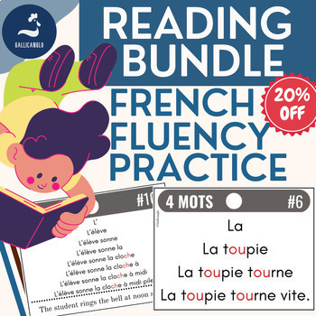 Preview of BUNDLE FRENCH Reading fluency cards with audios and differentiation