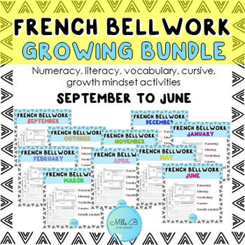 Preview of GROWING BUNDLE: French Bellwork - SEPT-JUNE