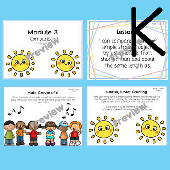 Preview of Google Slides for Eureka Squared Kindergarten Modules 1-6