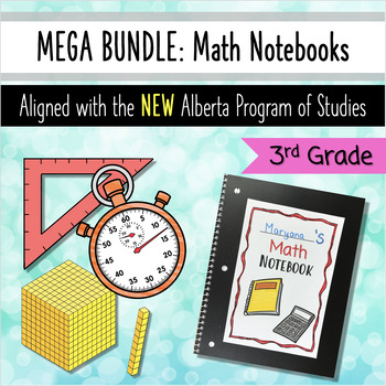 Preview of MEGA Bundle: ALL Math Strategy Notebooks - Grade 3 - Aligned with Alberta PofS
