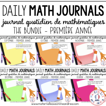 Preview of BUNDLE - Journal quotidien de maths (Daily Math Journal Prompts) - 1E ANNÉE