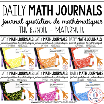 Preview of Journal quotidien de maths (Daily Math Journal Prompts) - MATERNELLE BUNDLE