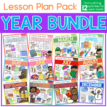 Preview of Year Bundle Lesson Plan Pack | 12 Activities for Each Month (for special ed)