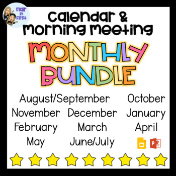 Preview of CALENDAR BUNDLE: Monthly Interactive Calendar and Morning Meeting Slides