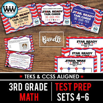 Preview of SETS 4-6 BUNDLE - STAR READY 3rd Grade Math Task Cards -  STAAR / TEKS-aligned