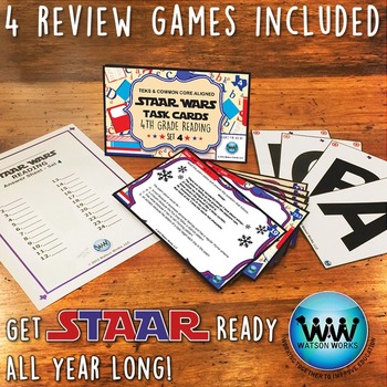 Preview of SETS 4-6 BUNDLE - STAR READY 4th Grade Reading Task Cards - STAAR / TEKS-aligned