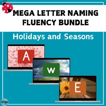 Preview of MEGA BUNDLE Seasonal & Holiday Letter Naming Fluency Slides // Google Slides