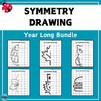 Preview of YEAR LONG BUNDLE // Symmetry Drawing // Drawing with Grid Lines
