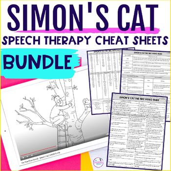 Preview of Simon’s Cat Speech Therapy Cheat Sheets for Spring, Summer, Fall, Winter, Etc.