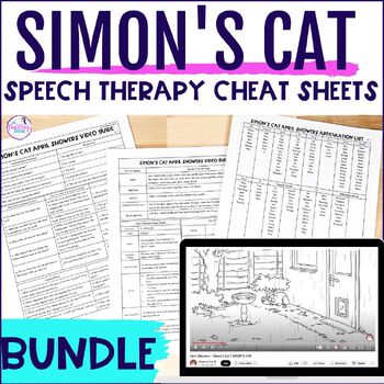 Preview of Simon’s Cat Speech Therapy Cheat Sheets for Spring, Summer, Fall, Winter, Etc.