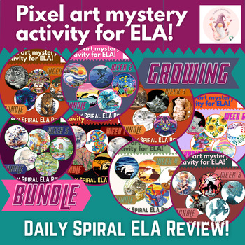Preview of GROWING BUNDLE Spiral ELA Review for 4th or 5th Grade Digital Activities
