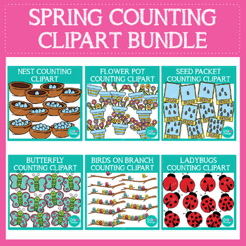 Preview of Spring Counting Clipart Bundle