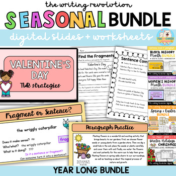 Preview of GROWING BUNDLE! TWR seasonal year-long worksheets + digital slides + activities