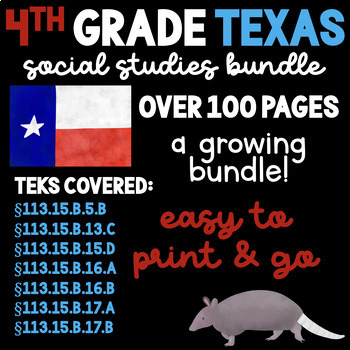 Preview of GROWING BUNDLE: Texas Social Studies Bundle 4th Grade