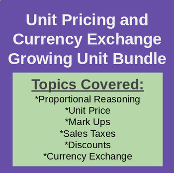 Preview of Full Unit Bundle - Unit Price & Currency Conversion (Workplace Math 10)