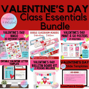Preview of Valentine's Day Classroom Bundle | Decor| Class Party Activity